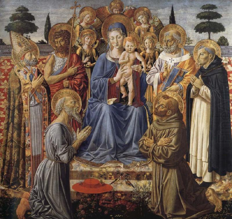 Benozzo Gozzoli The Virgin and Child Enthroned among Angels and Saints china oil painting image